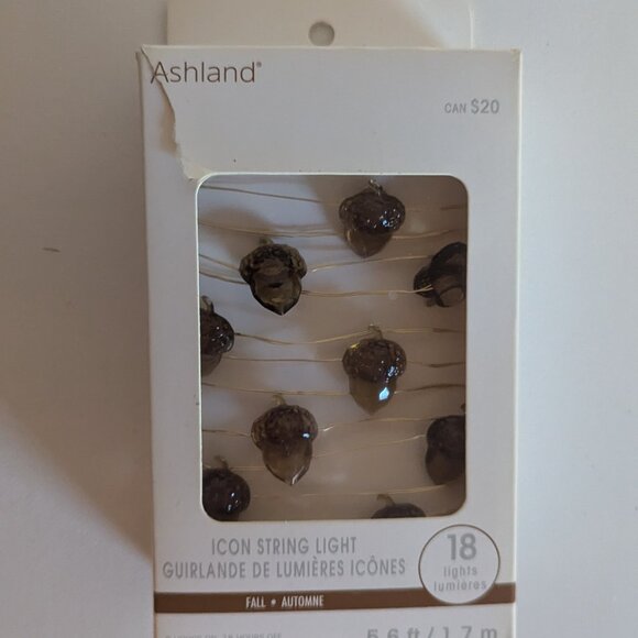 Ashland Other - NWT Brown Acorn 18 String Lights Timer Autumn Home Decor Nature Trees Ashland